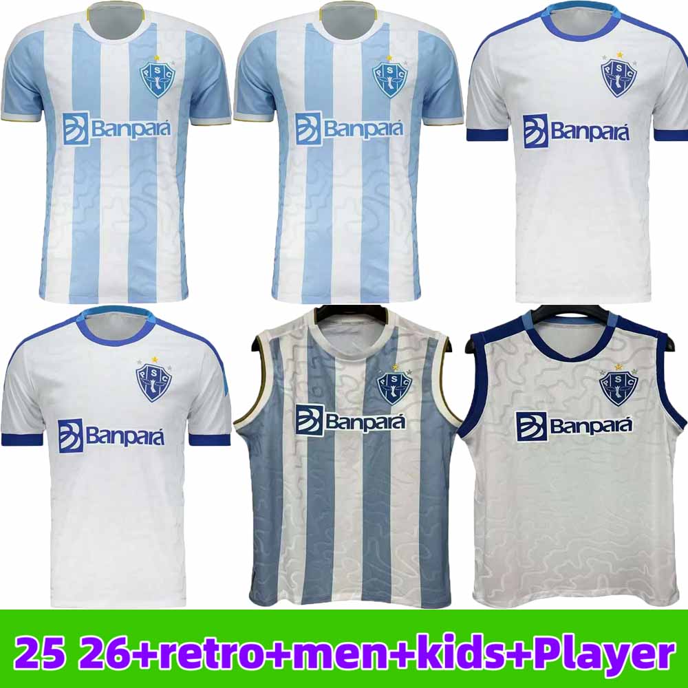 25 26 Paysandu Mens Soccer Jerseys Vest JUNINHO BRYAN NICOLAS Home Blue White Away sleeveless Football Shirts Short Sleeve Adult Uniforms