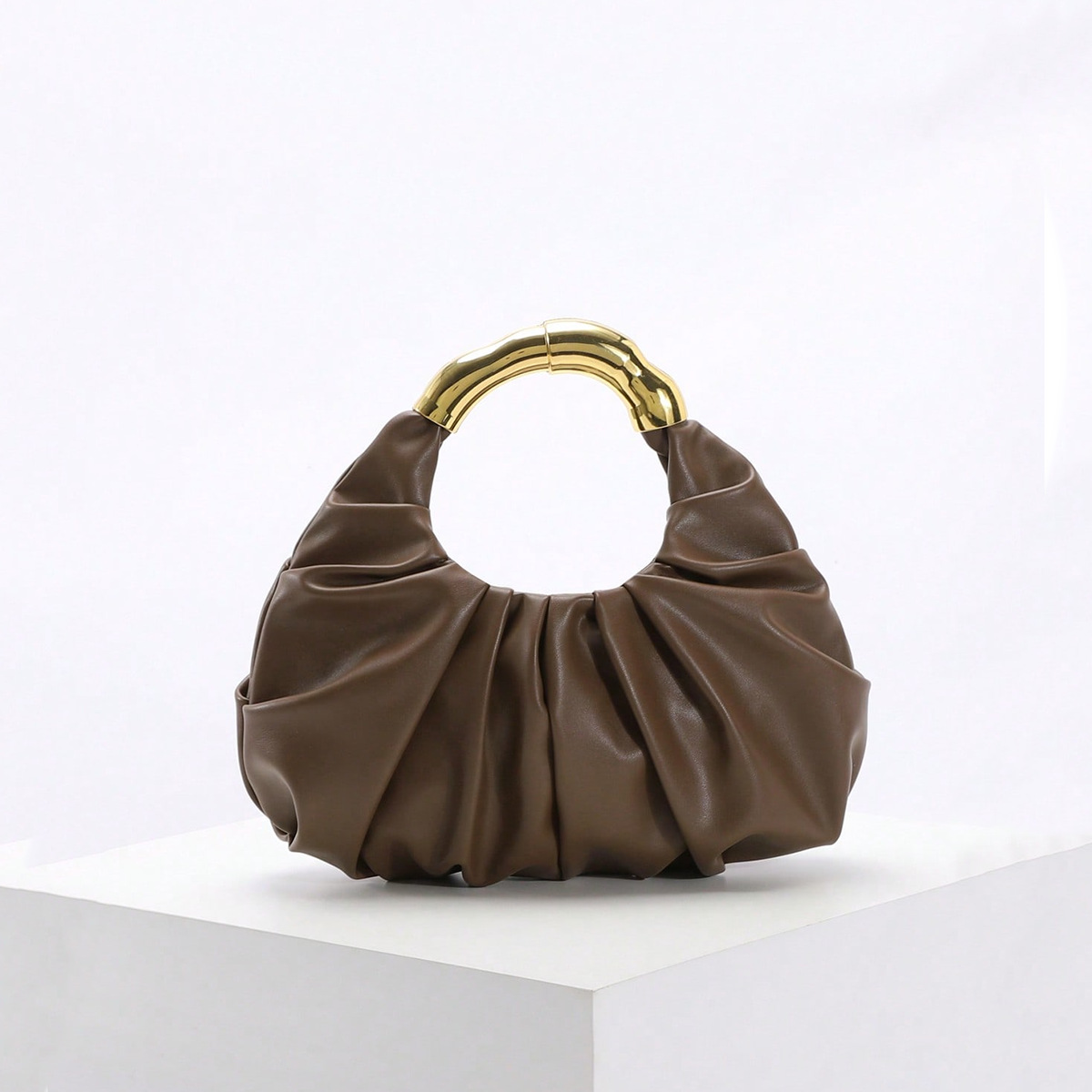 new women's cloud bag with pleated design asymmetrical hardware high-end and simple handbag