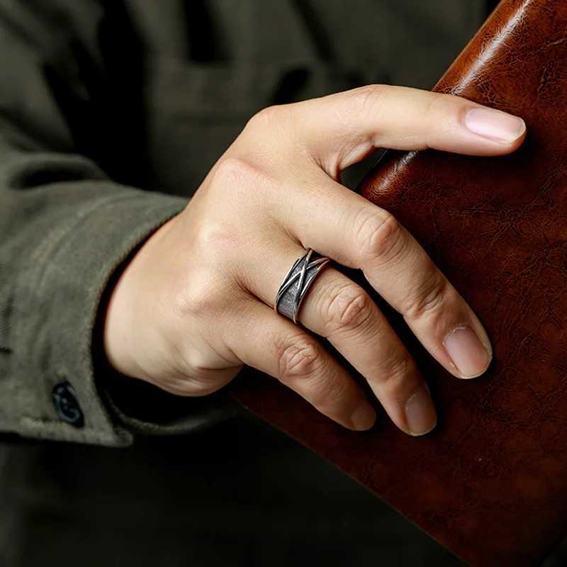 Retro Time Space Goku Black Ring Punk Gothic Open Ring For Men Handmade Unisex Designer Jewelry Accessories Anime Lovers Gift Z250407
