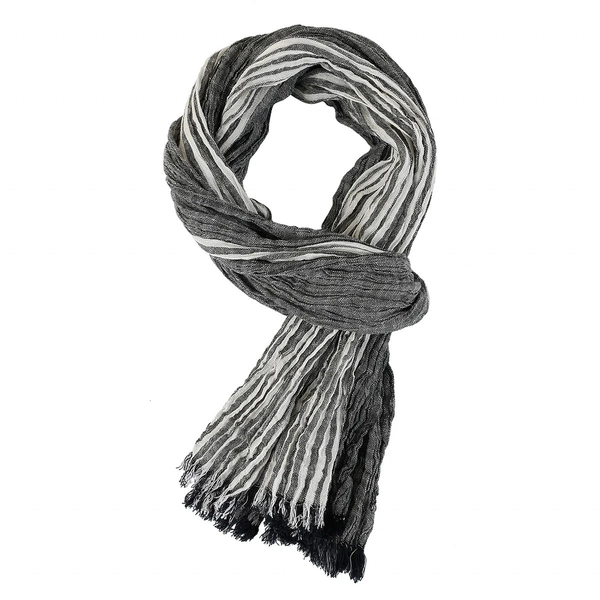 er Fashion Men Scarf Striped Cotton Linen Men Scarves Autumn Winter Warm Pashmina Male Shawl Tassel Bufandas 250403