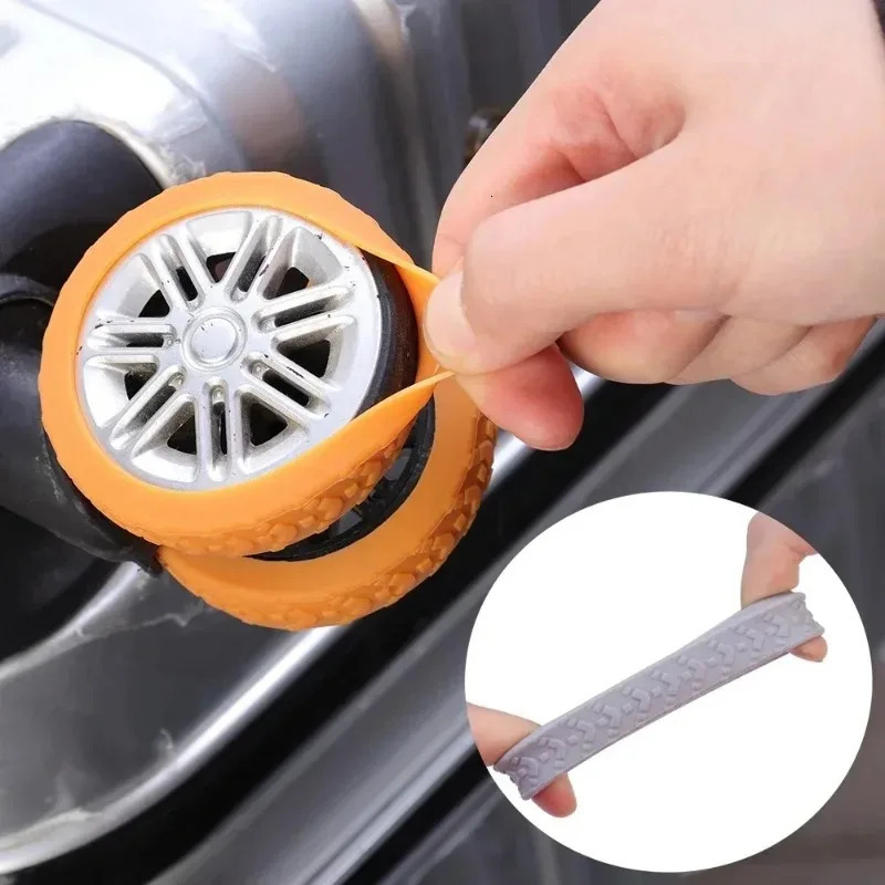 124Pcs Thicken Texture Silicone Wheels Protector For Luggage Reduce Noise Travel Luggage Wheels Cover Luggage Accessories 251031