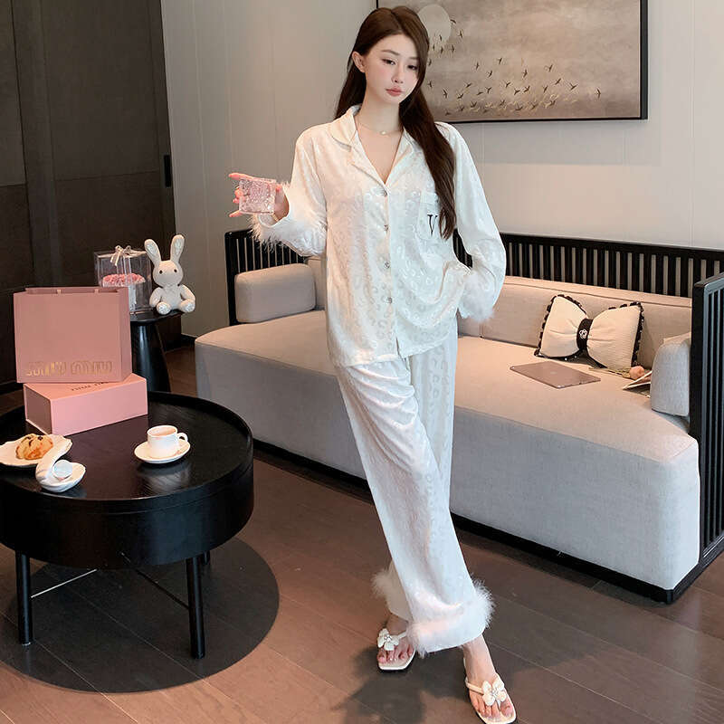 Pajamas Designer Luxcury Women Pyjamas Autumn Winter Long Sleeve Plus Size Sexy Leopard Print Set Internet Celebrity High-End Homewear