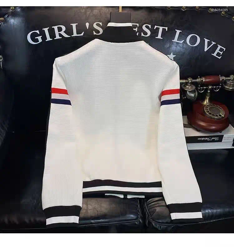 Mens Tracksuit Jacket Splicing Cardigan Sweater Warm Casual Sportswear for Spring and Autumn 5481