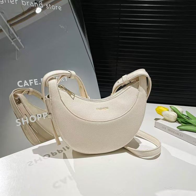 Women's Duo Crossbody Strap, New Designer Handbag with Mini Purses, Dumpling Crescent Armpit Bag for Women