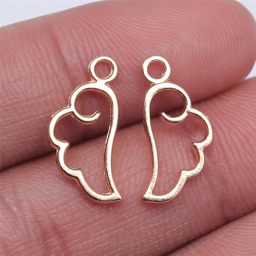 WYSIWYG 40 pieces of 18x9mm 3color cute Little Sky Angel Wing Talisman used for jewelry making bracelet necklace 250325