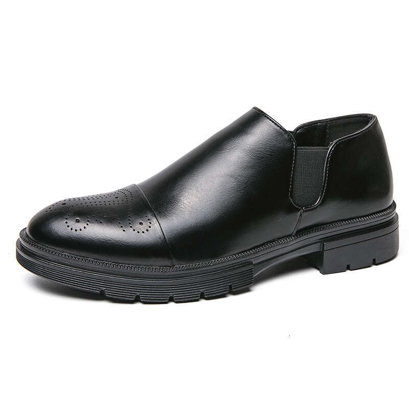 Large Block Carved Leather for Men's 38-46 Business Dress, Wearing Lazy Wedding Shoes, Lefu Shoes