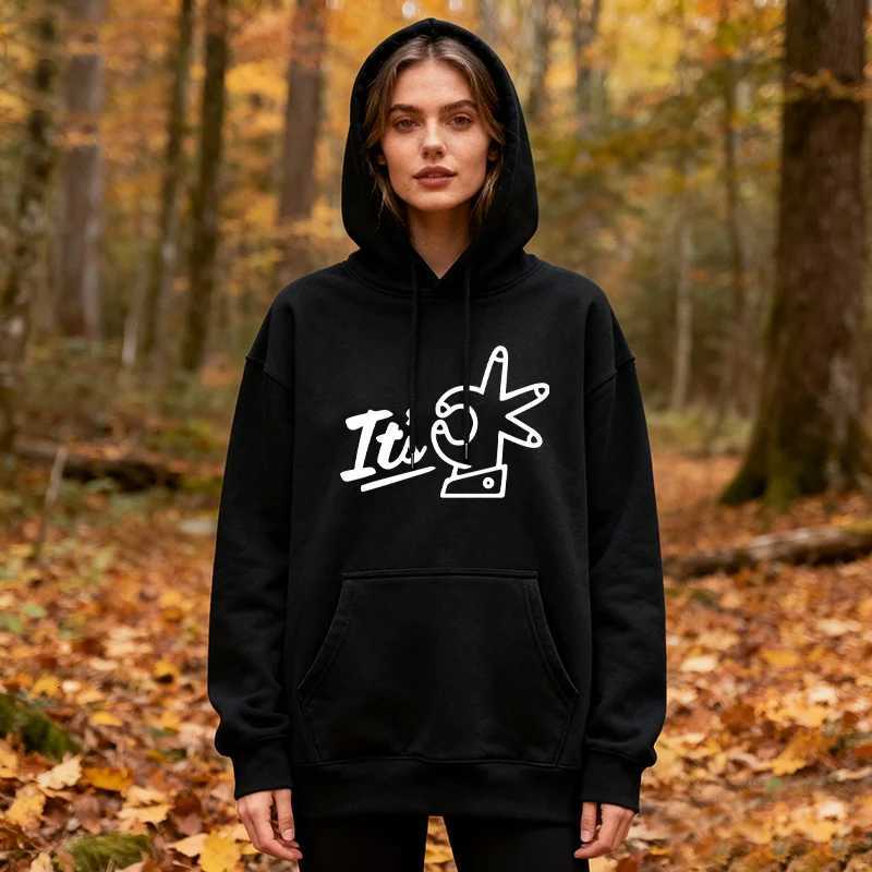 Womens Hand Gesture OK Print Hoodie Casual Long-sleeved Pullover Top Sportswear Autumn and Winter Hooded Sweatshirt ClothesT251105