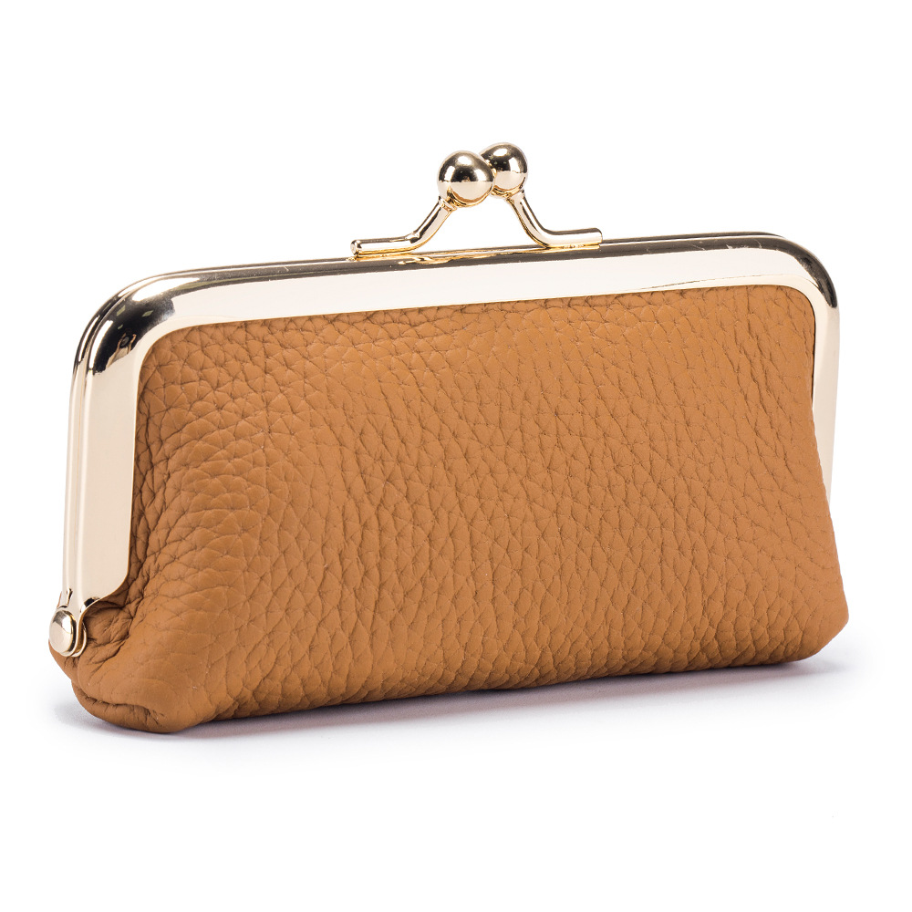 2025 New Designer Leather Long Clutch Wallet Clip Bag Retro Coin Wallet Clip Key Lipstick Women's Storage Phone Bag Free Shipping
