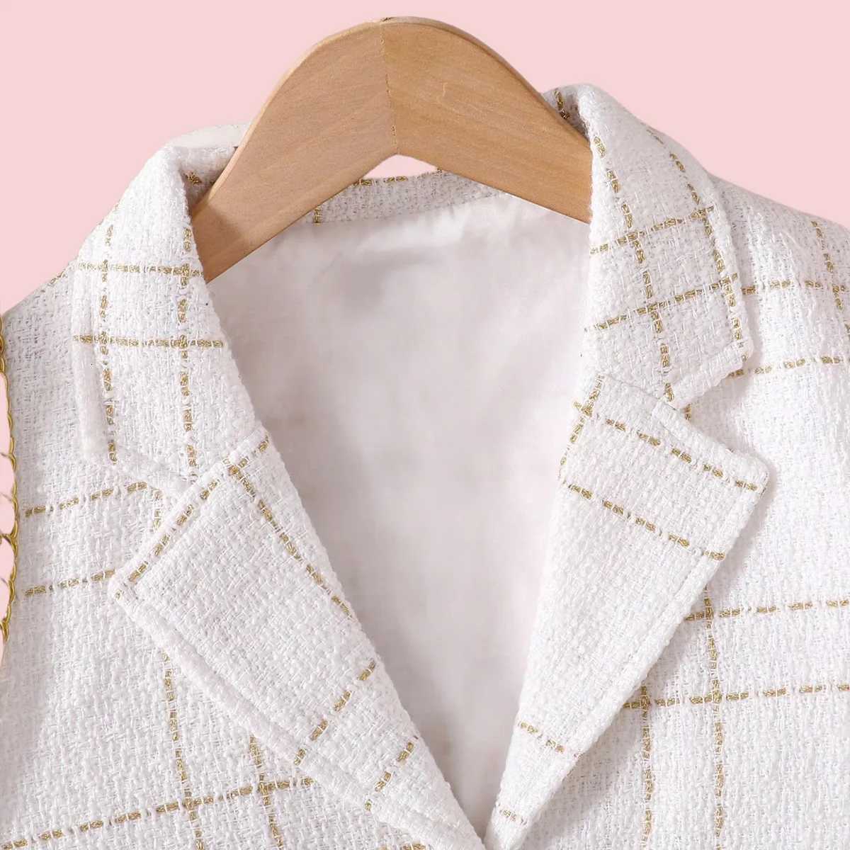 2pcs Fashion Girl Dress with Jacket Clothes Set Teenager Girl Suits Coat Elegant Plaid Dresses Kids Children Clothing Plus Size Y251105