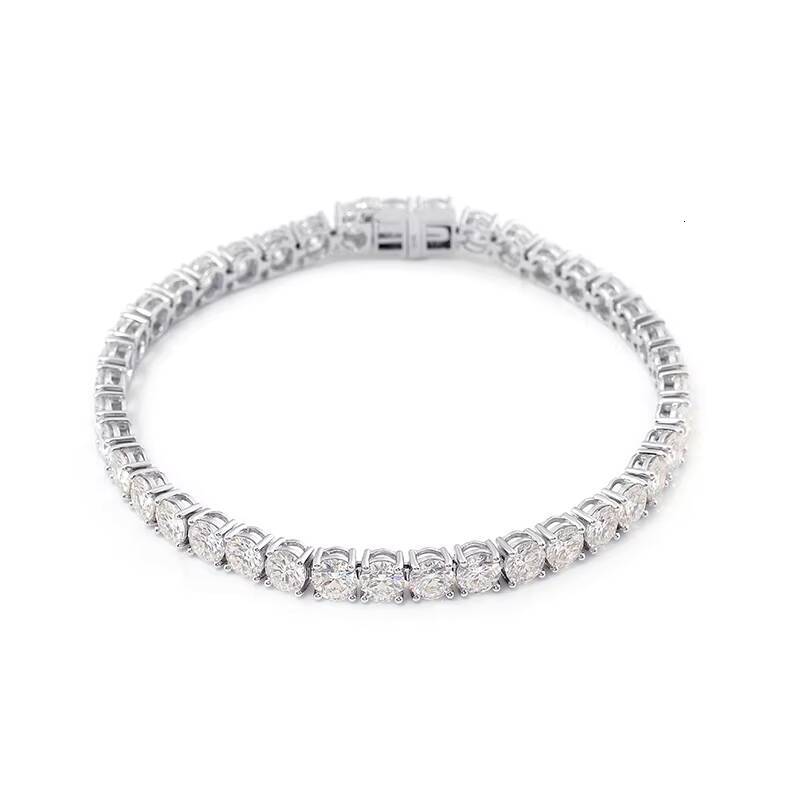 Moissanite Tennis Bracelet Round Cut 10k White Gold Moissanite Tennis Bracelet Custom Moissanite Jewelry