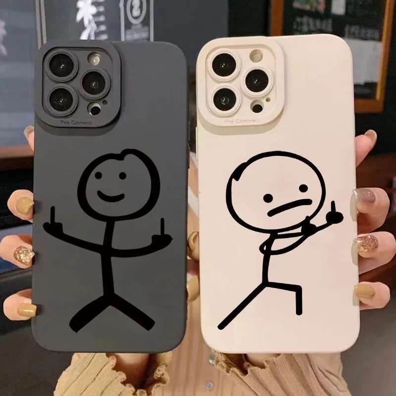 Cute Cartoon Matchman Matte Silicone Phone Case For iPhone 16 11 12 13 14 15 Pro Max XR XS X 7 8 Plus SE2 16E Soft Back Cover