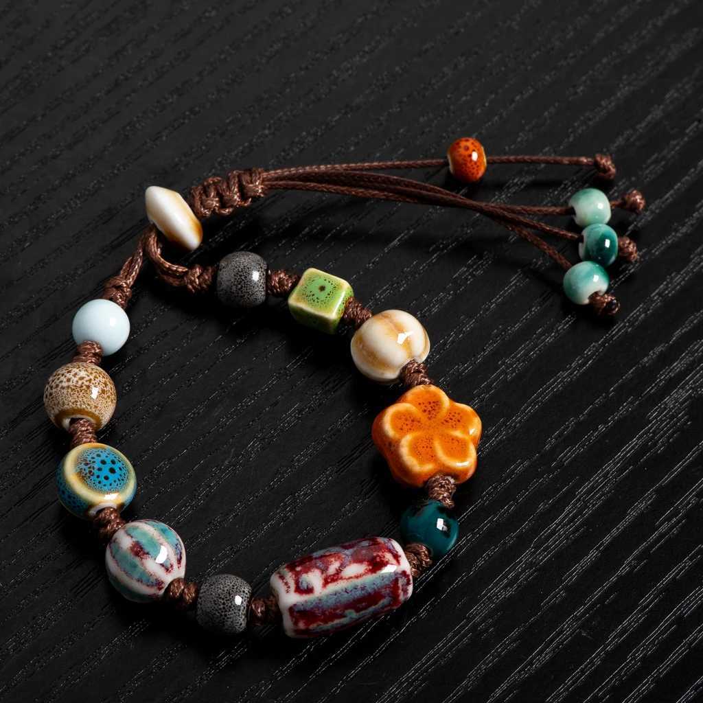Handmade Ceramic Beaded Adjustable Boho Woven Jewelry Vintage Ethnic Style Gift for Women Fashion Accessories S02-035 C251105