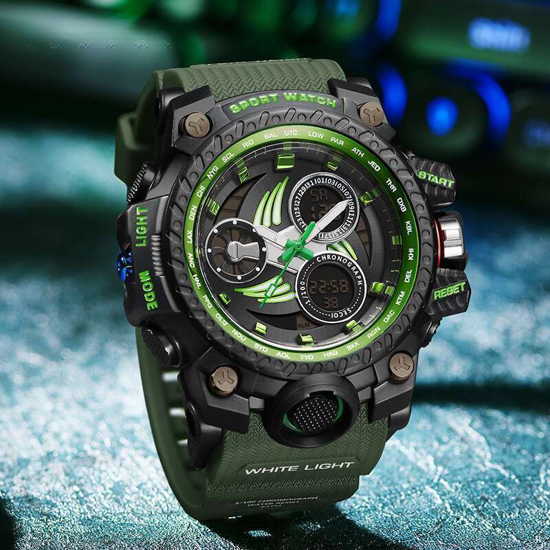 DHwatches Sanda Brand Youth Electronic Watch Luminous Waterproof Fashion Trend Alarm Clock Men's Wristwatch