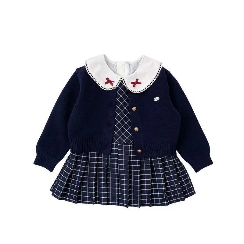 Girls Dress Autumn New Item for Baby Girls MIU Series Stylish Plaid Skirt Princess Dress Set Y251105