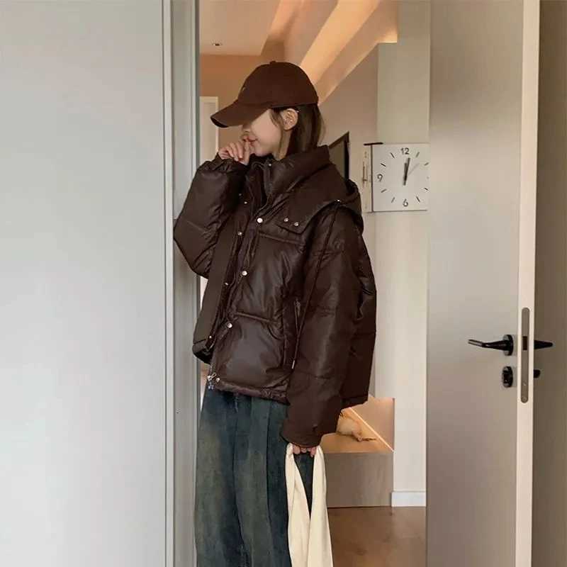 Women Winter Down Cotton Jacket 2025 New Women Loose Hooded Parkas Coat Korean Short Cotton Coat Thicken Cotton Padded JacketT251105