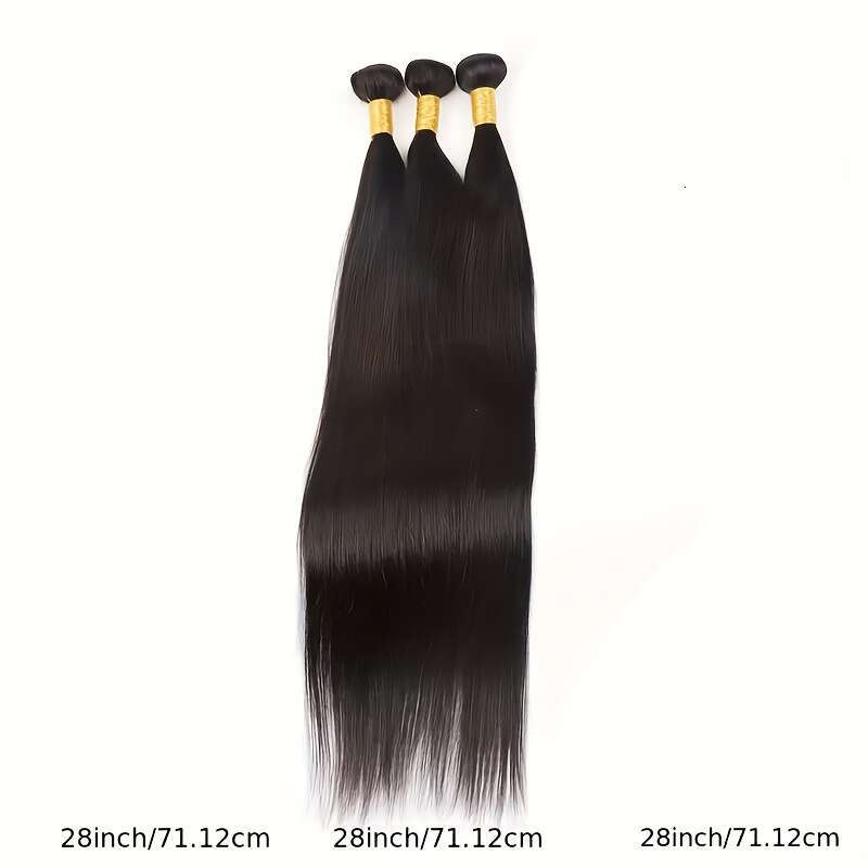 Straight 10A Grade Unprocessed Brazilian Human Hair Bundles 10-22 Inch 1 And 3 Bundle Natural Black