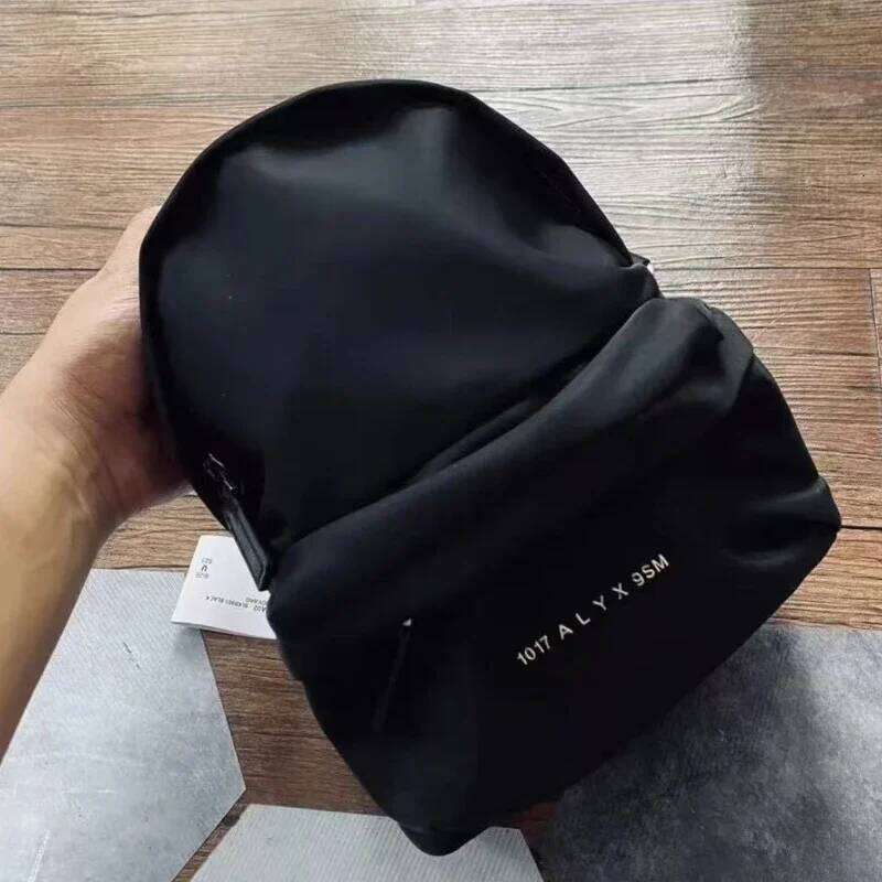 Nylon Fabric Backpacks High Street Fashionable Men Women Travel Metal Socket Letter Logo Rossbody Bag Simple Backpack High Quality