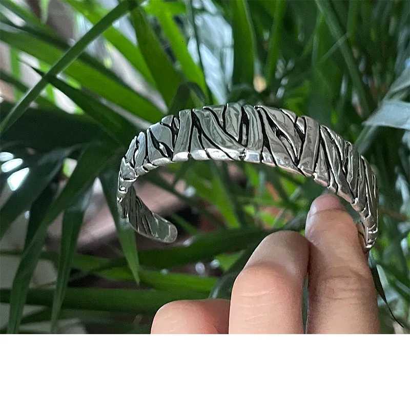 Creative Vintage Silver Plated Irregular Twisted Bandage Cuff Bracelet Mens Cuff Adjustable Bangles Casual Sports Jewelry GiftXJ251105