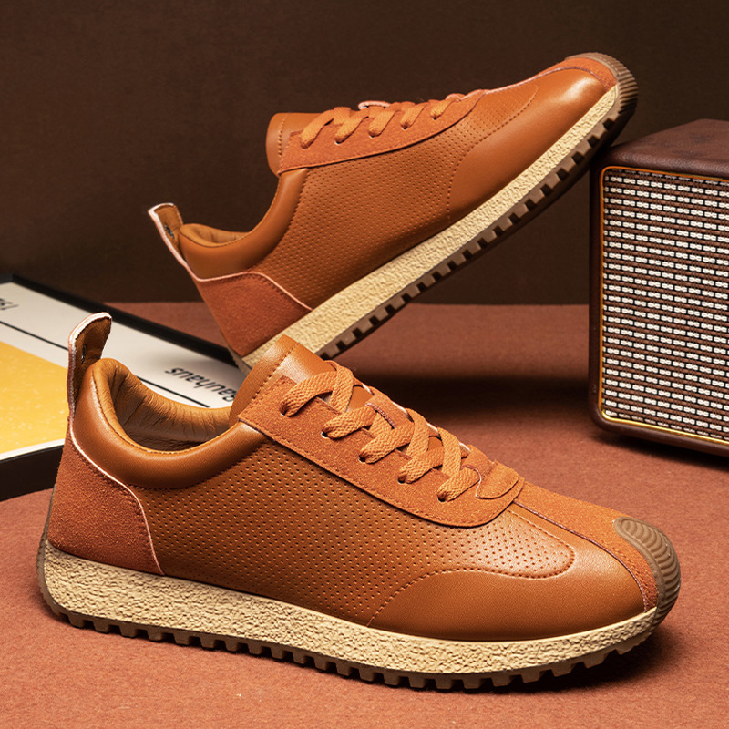 2025 New Arrival Men's Fashion Sneakers-Trendy Spring Summer Casual Shoes with Round Toe Lace-Up Design Chunky Retro Platform Sneakers for Men St