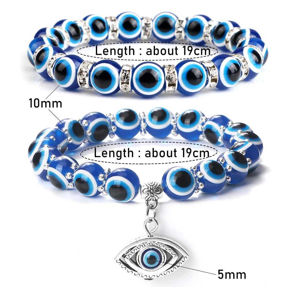 10mm Lucky Blue Evil Eye Palm Butterfly Owl Elephant Pendant Charm Crystal Resin Beadeds for Women Men Jewelry C251105