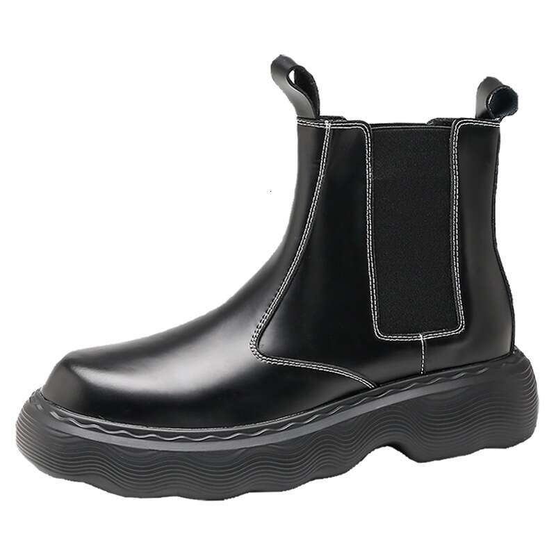 Chelsea men's high ins British style chimney autumn and winter mid top Martin height increasing motorcycle boots