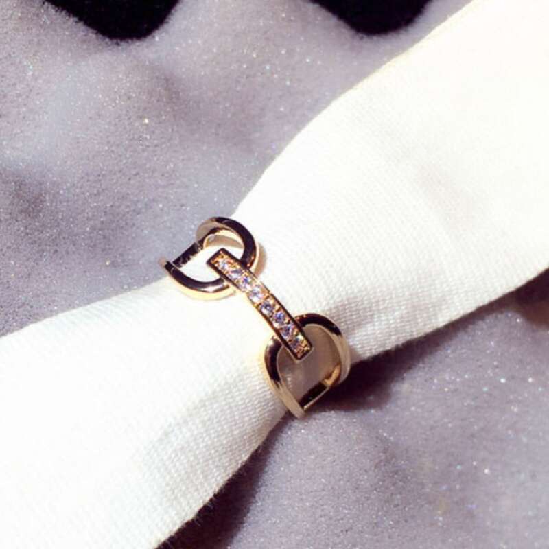 Ring Designer rings Fashion ins Style Zircon Inlaid Super Shiny Elegant Versatile Open Ring for Women festival vacation Jewelry Gift