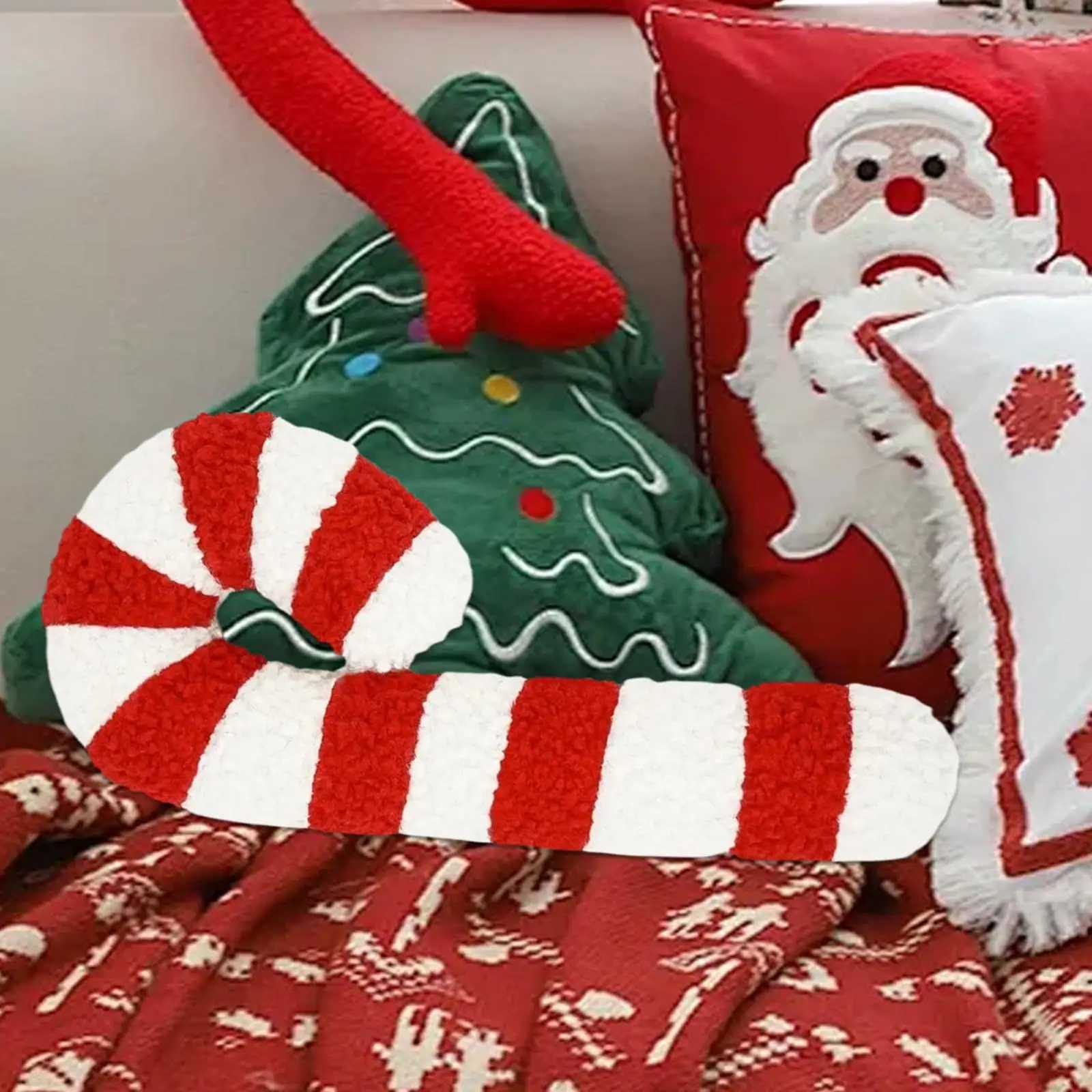Candy Cane Pillow Christmas Holiday Plush Soft Decorative Cushion for Sofa Bed Chair Bedroom Office Winter Home Decor Xmas Gifts Y251105