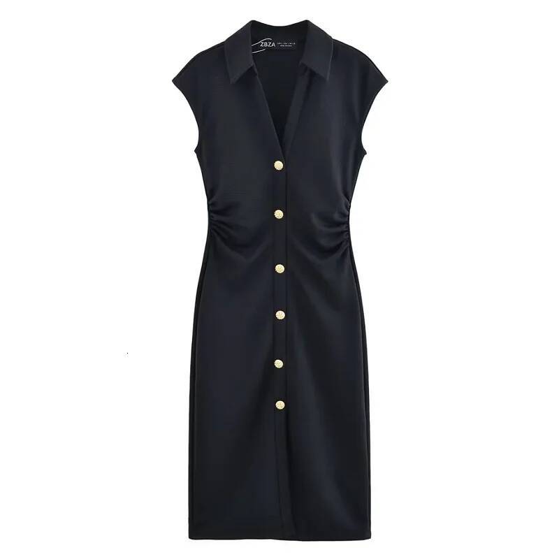 winter jacket women HXAO Ruched Women's Summer Bodycon Elegant Party Sleeveless Solid Midi Dresses Button Long Shirt Dress 088