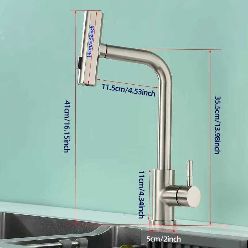 2025 new stainless steel pl-out kitchen faucet single handle sink faucet hot and cold three-in-one kitchen faucet Y251104