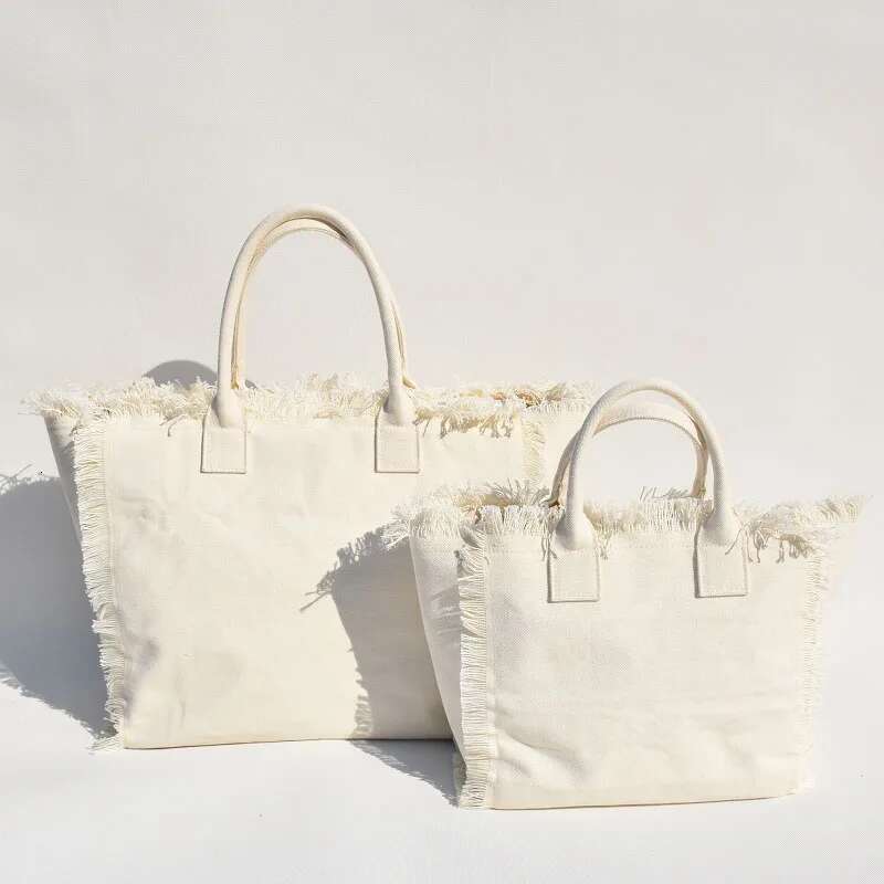 Ladies Cotton Can Be Wholesale Custom Trademark Fringed Frilly Design Canvas Casual Tote Bag