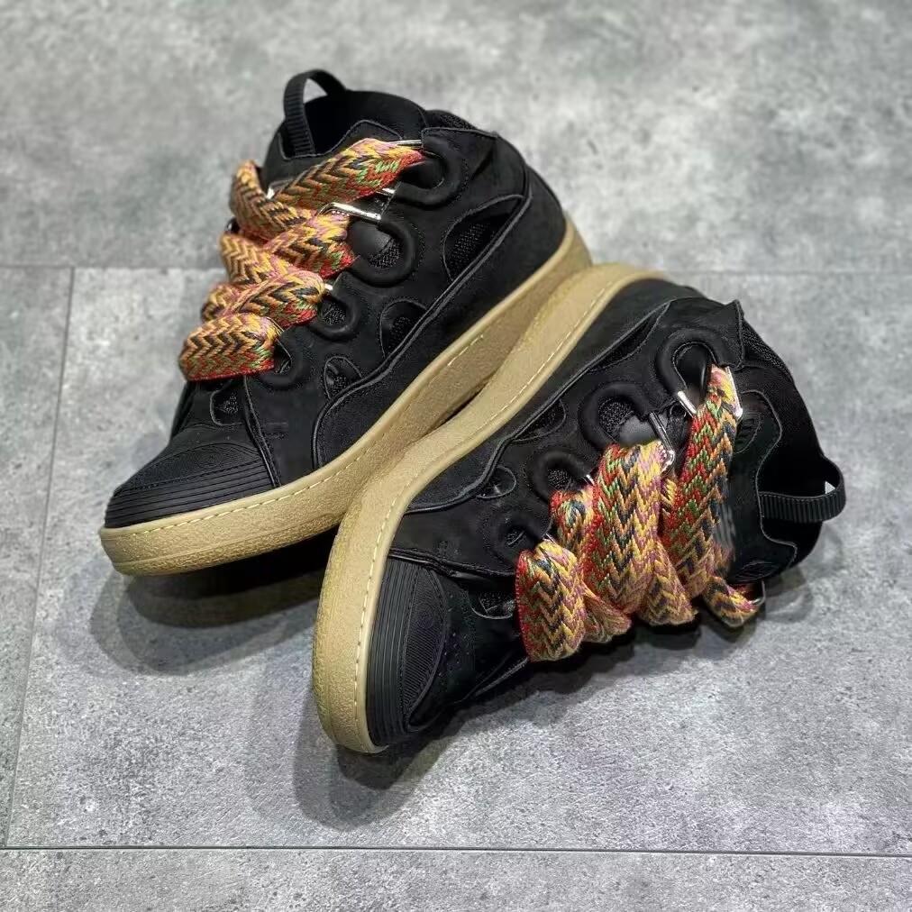 With Box Designer Curb shoes sneakers for men women black mens womens trainers Plate-forme casual chaussure platform35-44