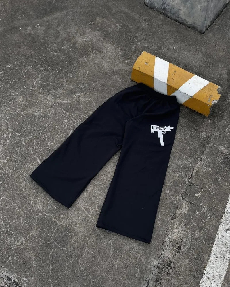 Classic Retro Printing Super Size Casual Mens Trouser Y2k Gothic Rock Personalized Street Wide Leg Pants Cutting Pants Womens 250402