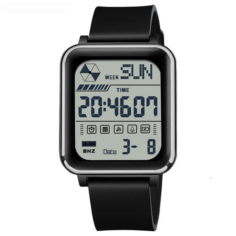 DHwatches Sanda Electronic Multi-Function Square Digital Silicone Luminous Waterproof Unisex Watch