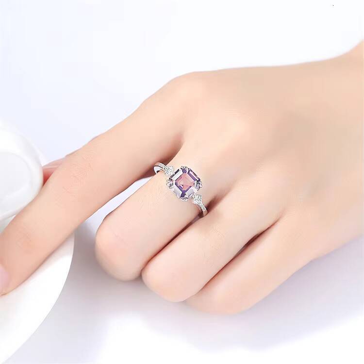 Fine Jewelry Pave CZ Zircons 925 Sterling Silver Morganite Gemstone Engagement Rings for Women