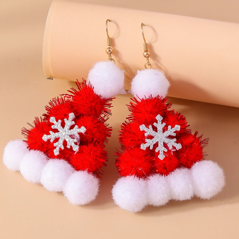Aihua 3D Cute Cartoon Christmas Earrings Kawaii Fluffy Decoration Tree Deer Bell Earrings for Women Xmas Year Gifts 251131