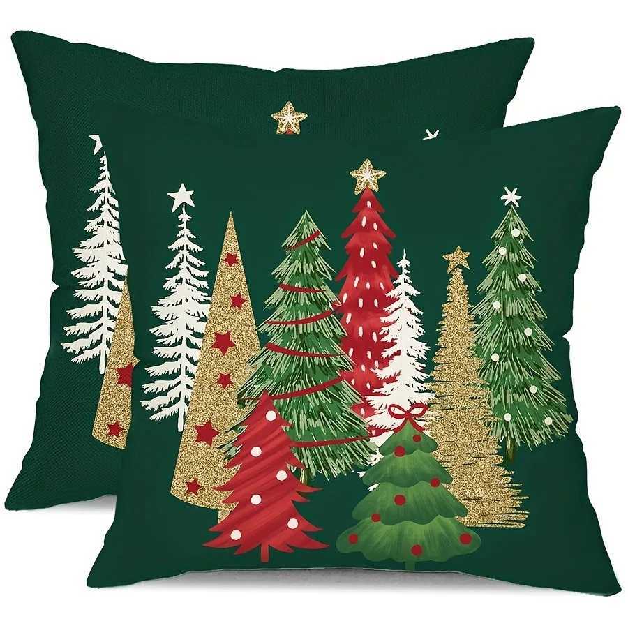 1pc Christmas Tree Forest Throw Pillow Cover- Perfect Festive Decor for Christmas Ideal Small Gift for Holiday Y251105