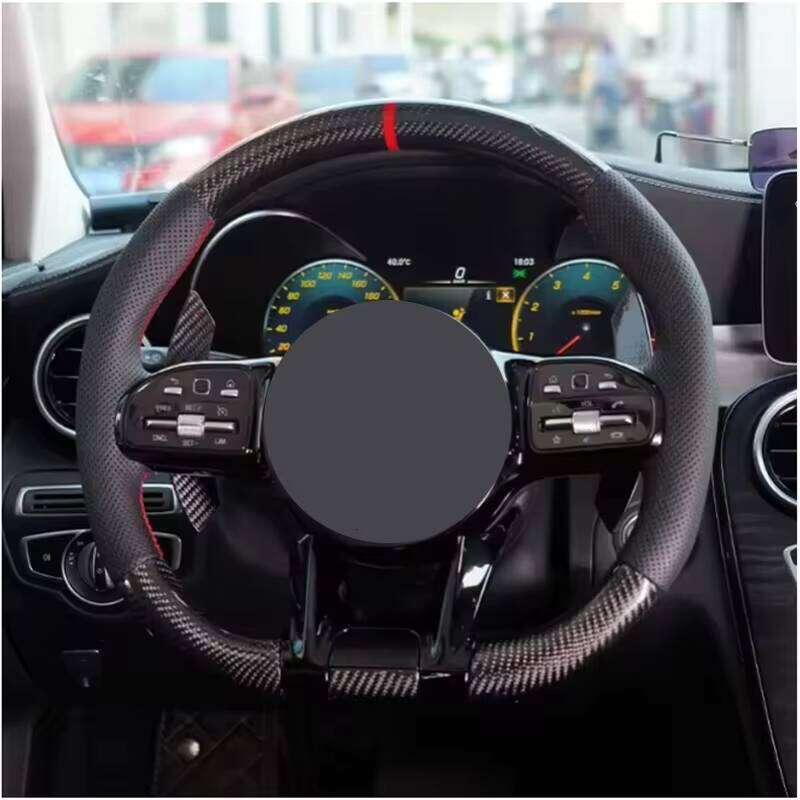 Black Style Half Perforated Leather Carbon Steering Wheel for Mercedes Benz W213 C238 W463 W464 W222 C217 CLS C257 W205 C63 AMG