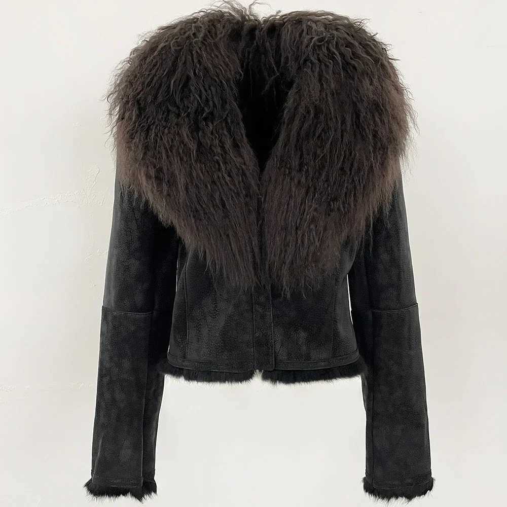 OFTBUY Real Mongolian Shp Fur Coat Long Sve Rabbit Fur Warm Autumn Winter New 2025 Lining Suede Fashion Fur Jacket Women W251105