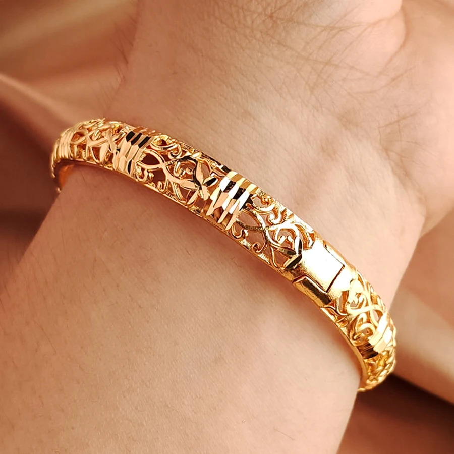 24K Gold Color bangles for women Ethiopian Middle East Wedding Jewelry Dubai bracelets Wedding Jewelry 251031