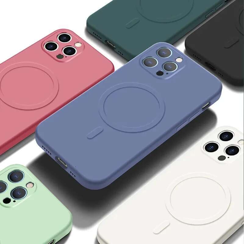 Pro Max Magsafe Magnetic Liquid Silicone Phone Case For iPhone 11 12 13 14 15 16 plus X Xr Protective Cover