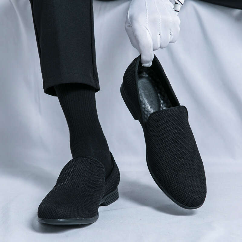 Large size simple breathable 2024 Spring and Autumn new men's business casual set loafers