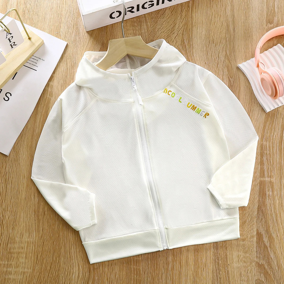 Baby girl boy sun protection jacket childrens teenagers ice silk outdoor UV cardigan 2024 summer clothing 250325z