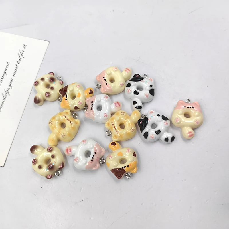 10 Cute Dog and Cat Charm Pendants for Jewelry Making Discovery Kawaii Resin Animal Pendant Flat Back C220 250325