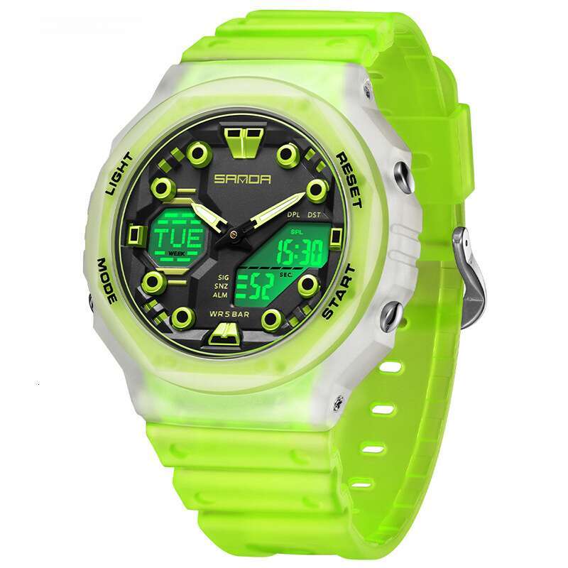 DHwatches Sanda Electronic TikTok Live Multi-Function Alarm Clock Waterproof Cool Junior High School Student Watch