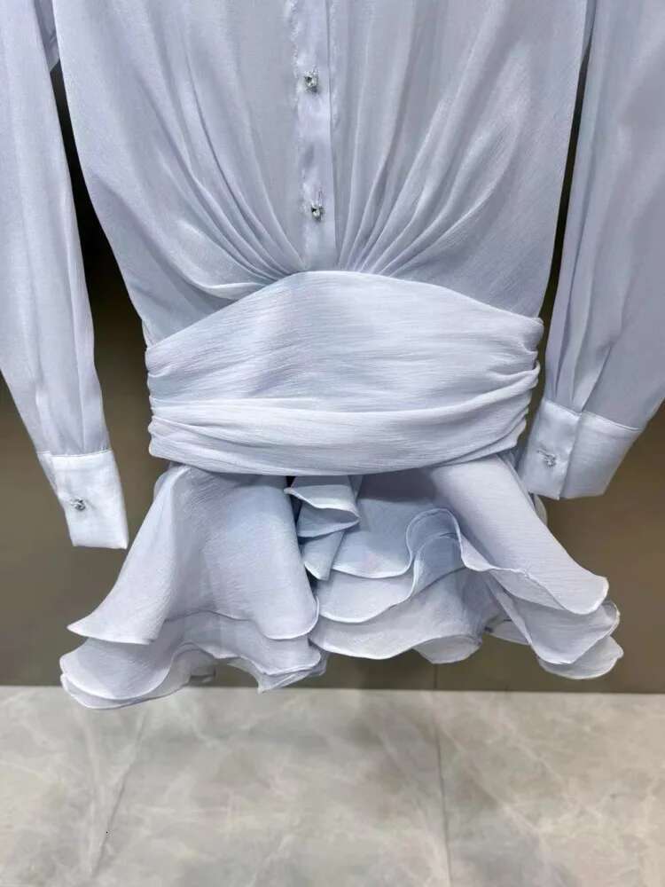 Spring Fashion New Shirt Dresses For Women Single Breasted Waist Lapel Long Sleeved Dress Female Trendy 11Xx8835