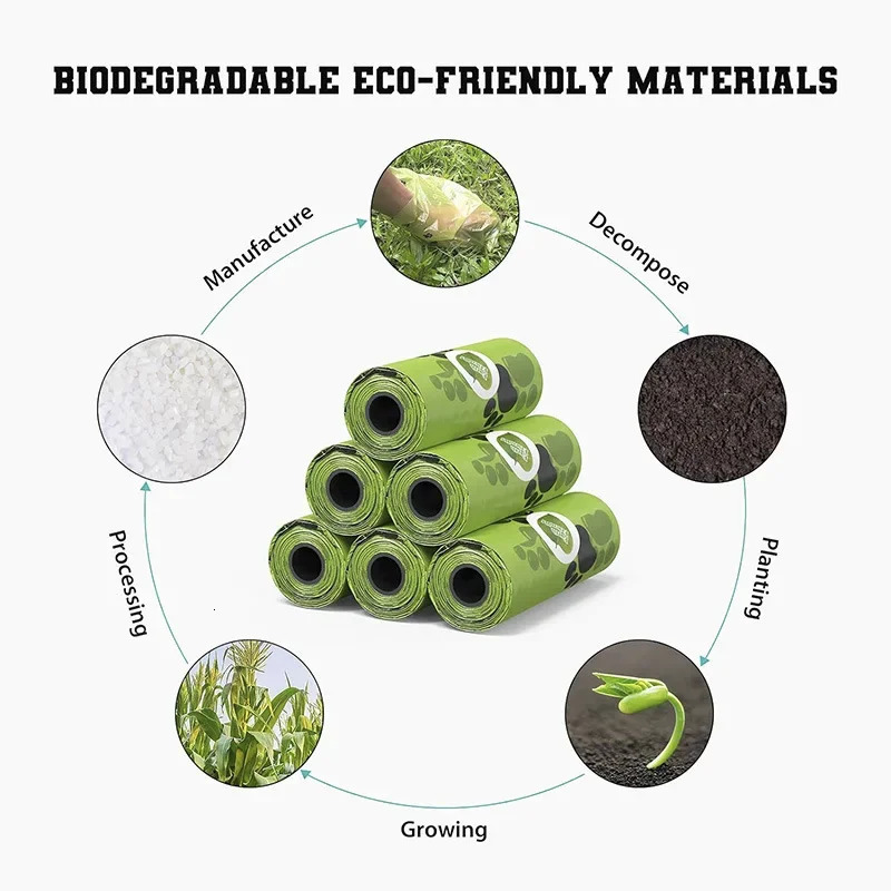 pet biodegradable garbage bag dog feces bag bulk bio based odor feces bag biodegradable pet garbage bag 250403CJ