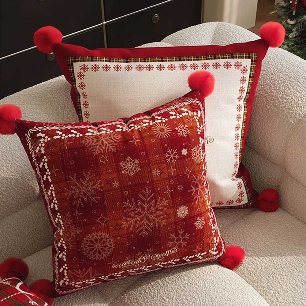 Christmas Dutch Velvet Sofa Pillow Cover Cojines Living Room Atmosphere Decor Pillowcase Bedroom Bed Head Cushion Covers Y251105