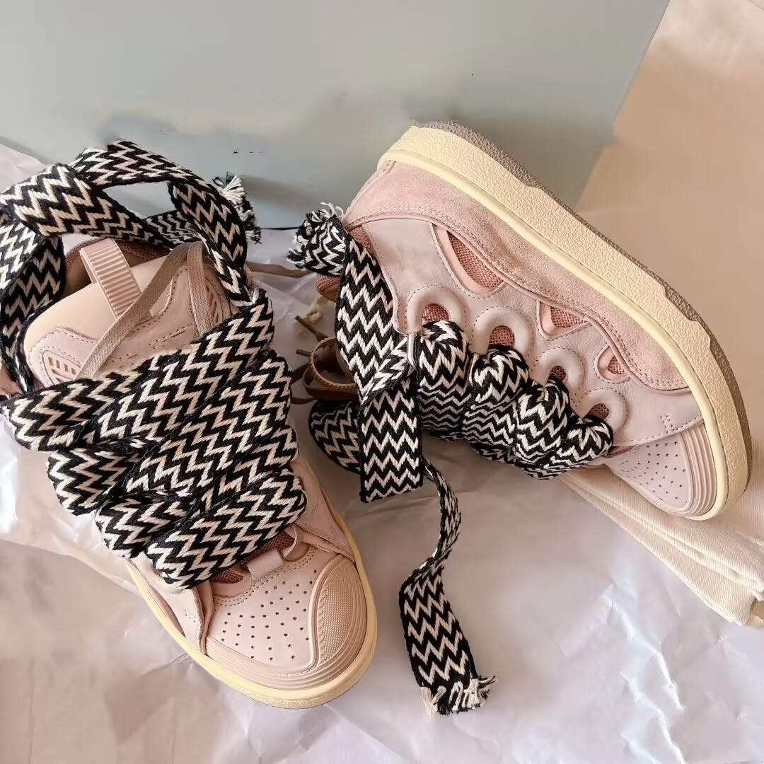 With Box Designer Curb shoes sneakers for men women black mens womens trainers Plate-forme casual chaussure platform35-44
