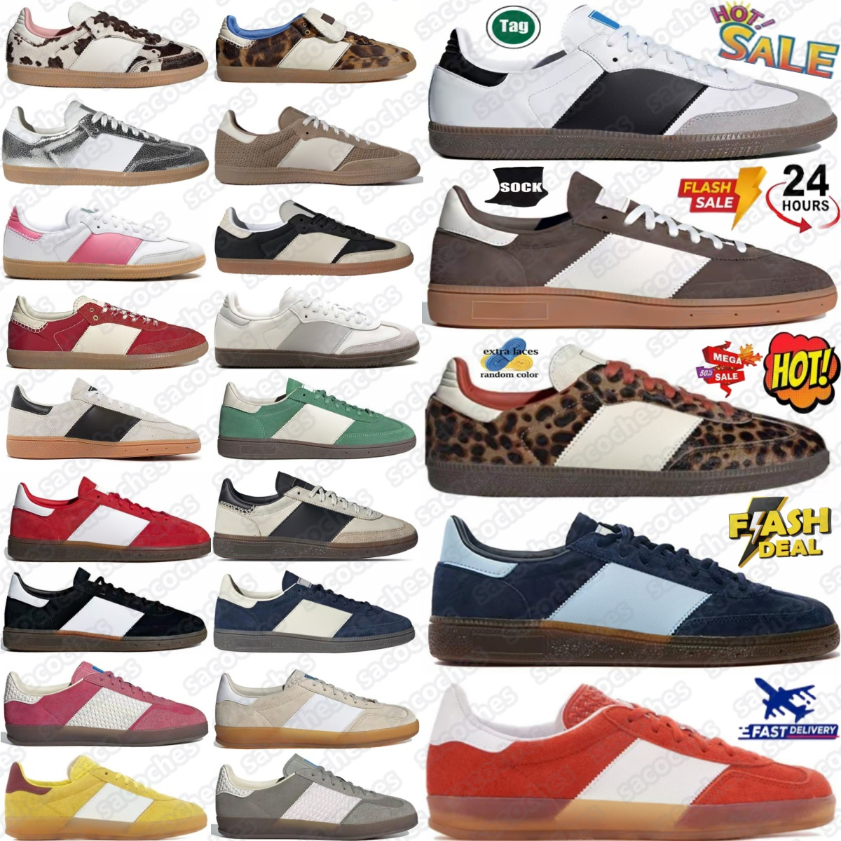 Handball Indoor shoes sneakers bad bunny trainers women men Cloud White Core Black Preloved Red Leopard Silver Metallic Cracked Leather Cow Print Navy Gum #7r6t#