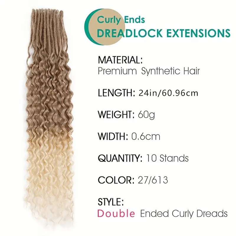 Amazon Best-Selling Double-Twisted Dreadlock Synthetic Wig with Curly Ends